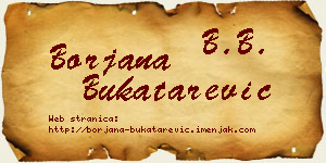 Borjana Bukatarević vizit kartica